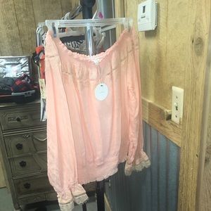 Beautiful coral lace top